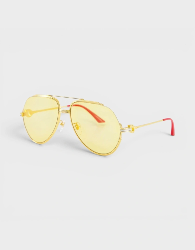 Stainless Steel Aviator Gold Silver Red Canary