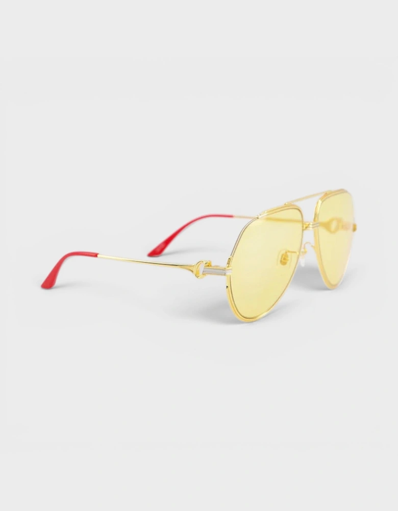 Stainless Steel Aviator Gold Silver Red Canary