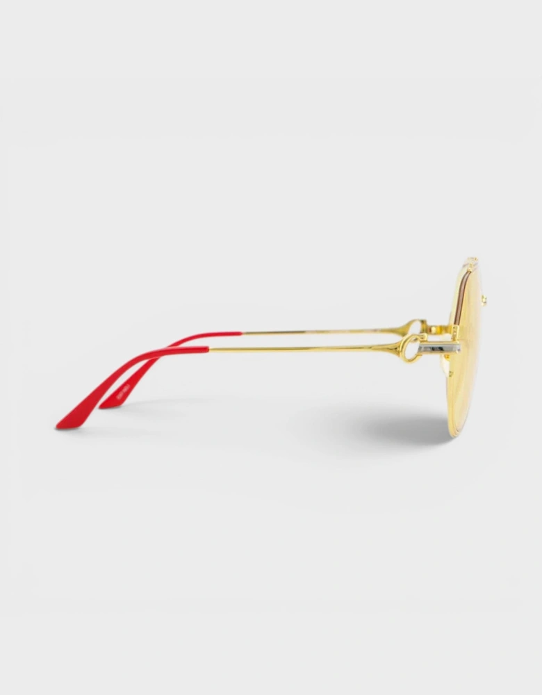 Stainless Steel Aviator Gold Silver Red Canary
