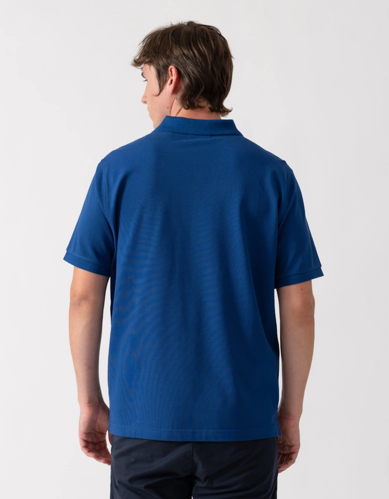 GANT Mens Regular Fit Short Sleeve Shield Logo Pique Polo - 435 Crisp Blue