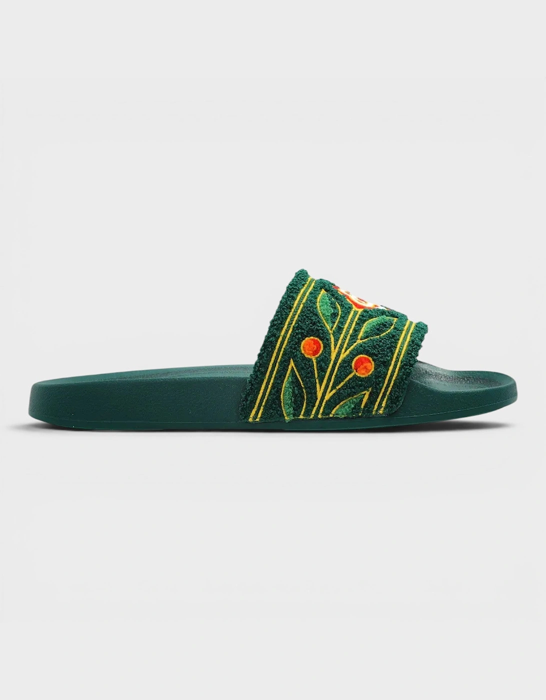 Embroidered Terry Slider Green