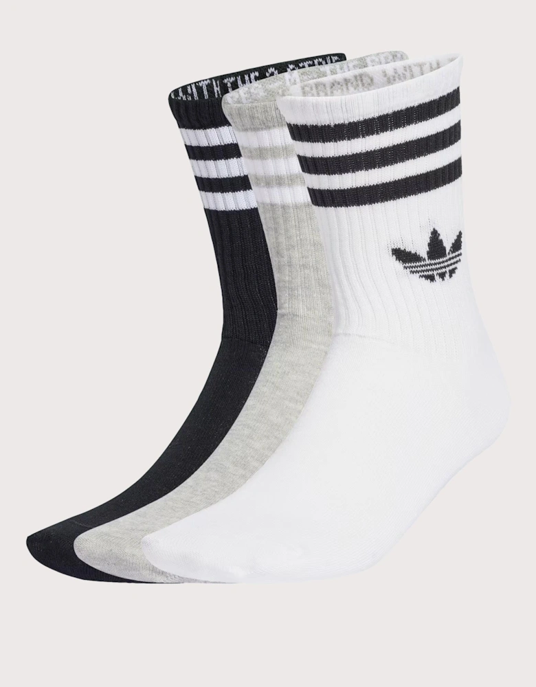 3 Pack 3 Stripes Crew Socks