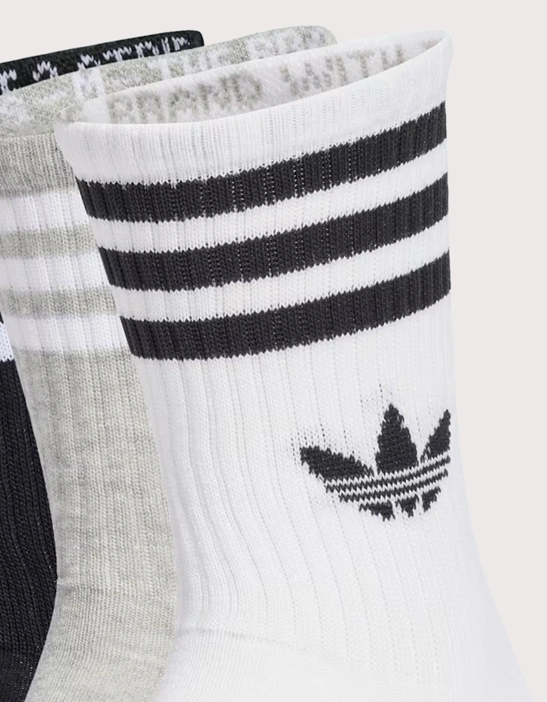 3 Pack 3 Stripes Crew Socks