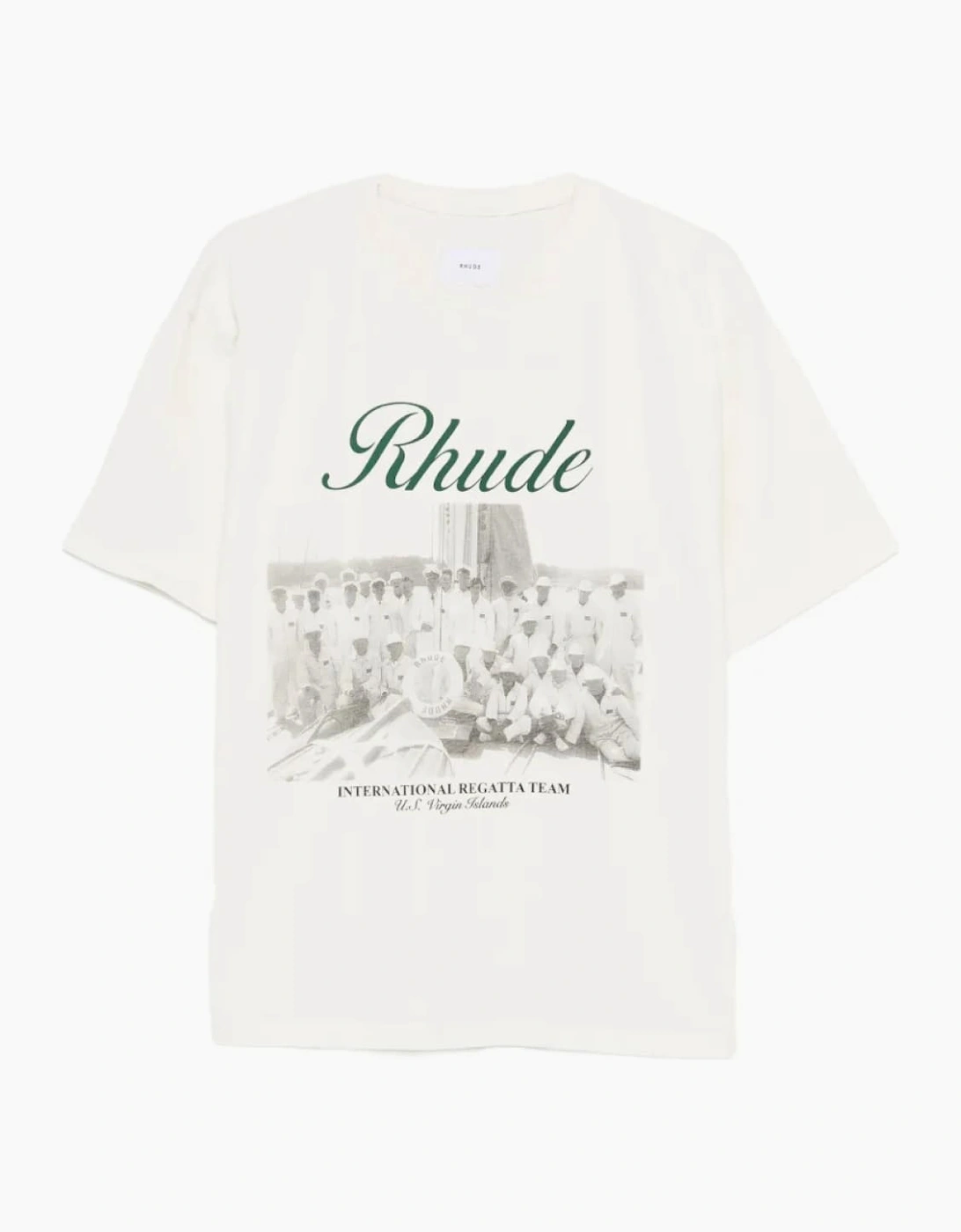 Rhude Rhude Virgin Islands Script Printed Cotton T-Shirt White