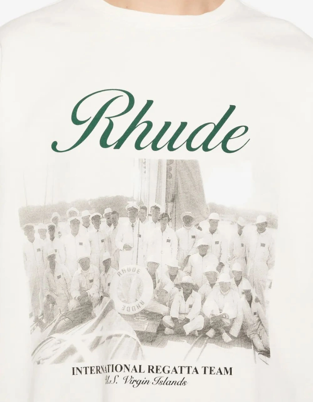 Rhude Virgin Islands Script Printed Cotton T-Shirt White