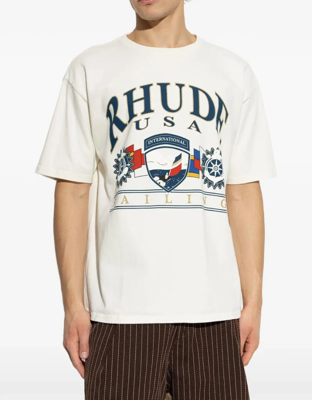 Rhude USA Sailing Icon T-Shirt White