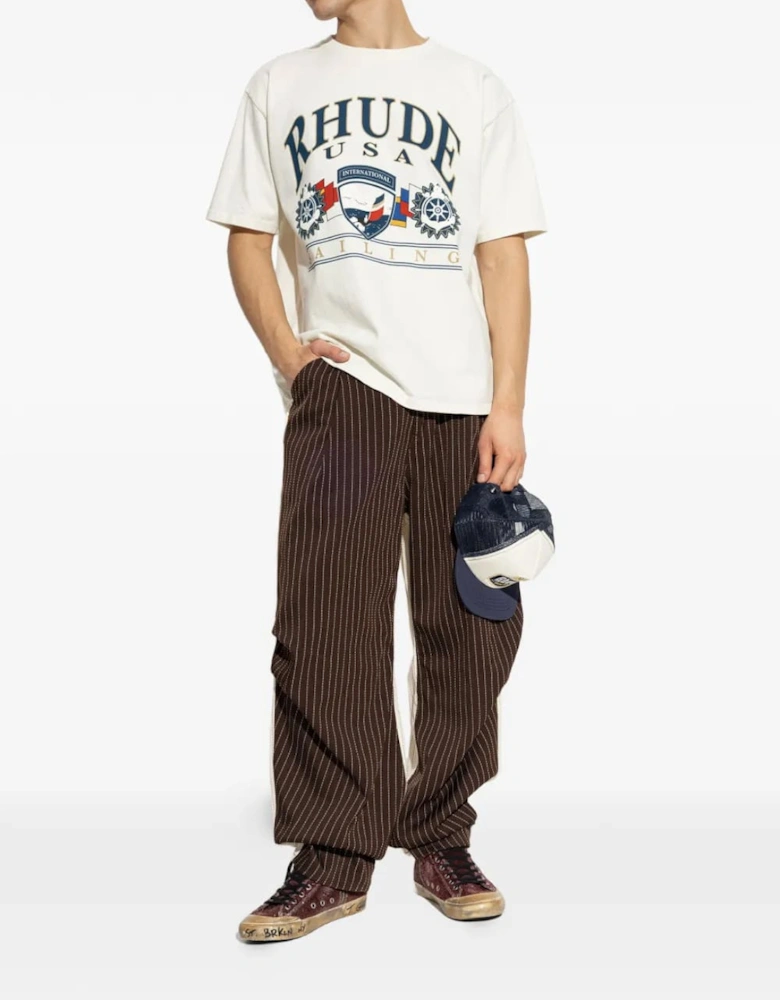 Rhude USA Sailing Icon T-Shirt White