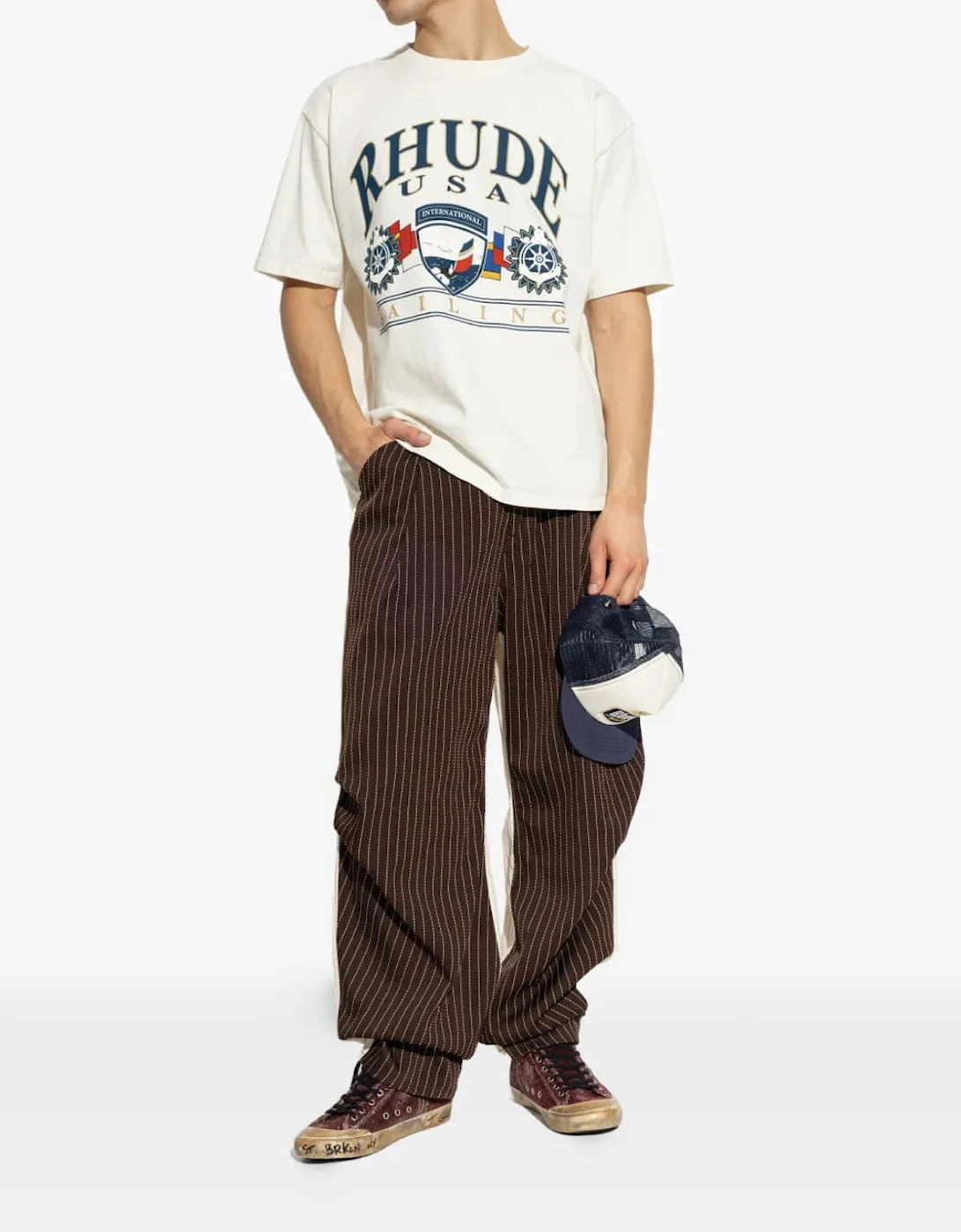Rhude USA Sailing Icon T-Shirt White