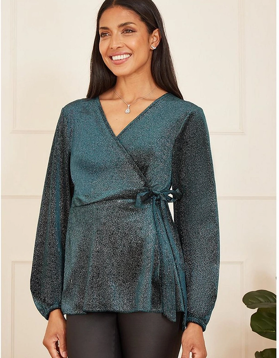 Sparkle Velvet Wrap Blouse