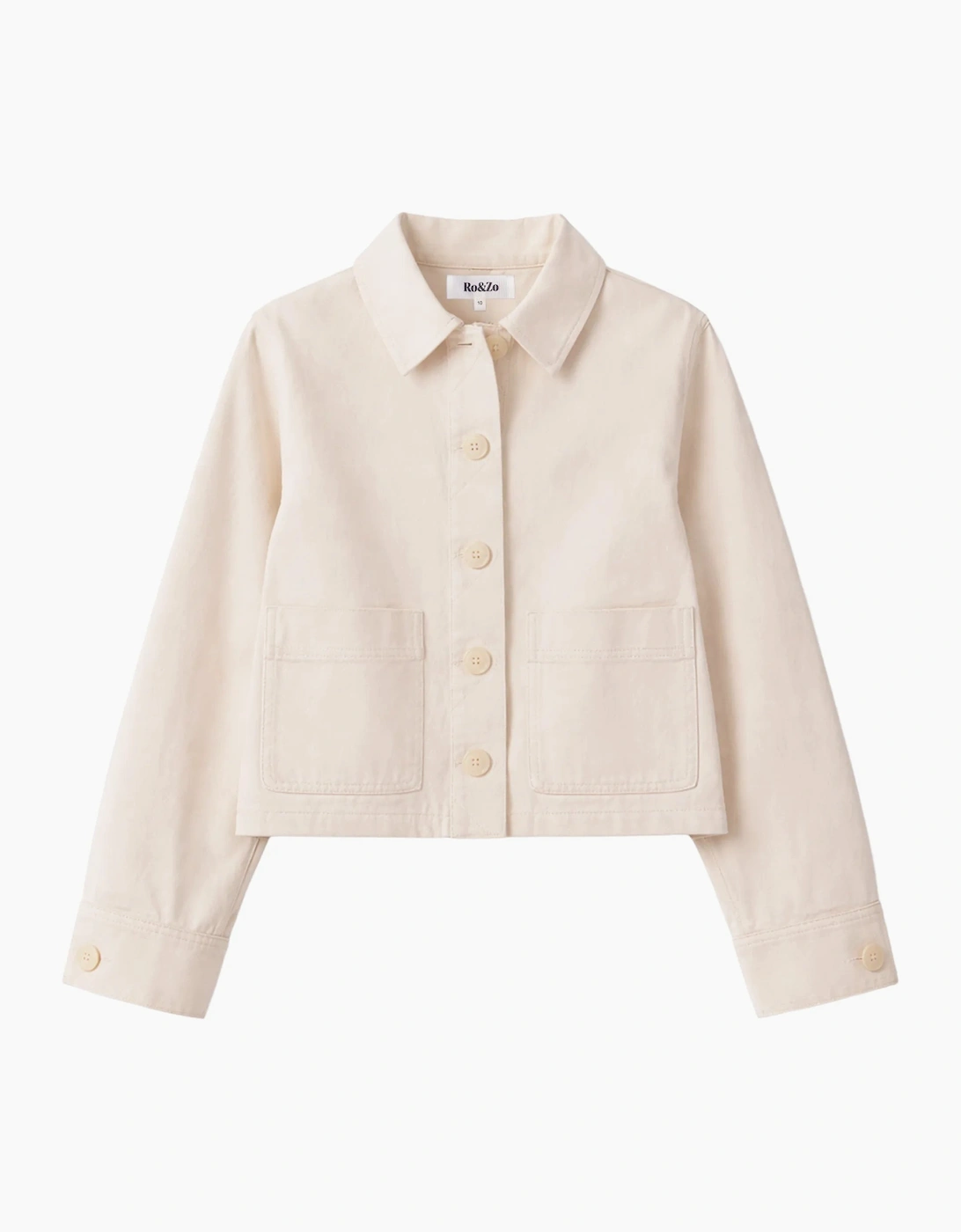 Ecru Cotton Twill Denim Jacket