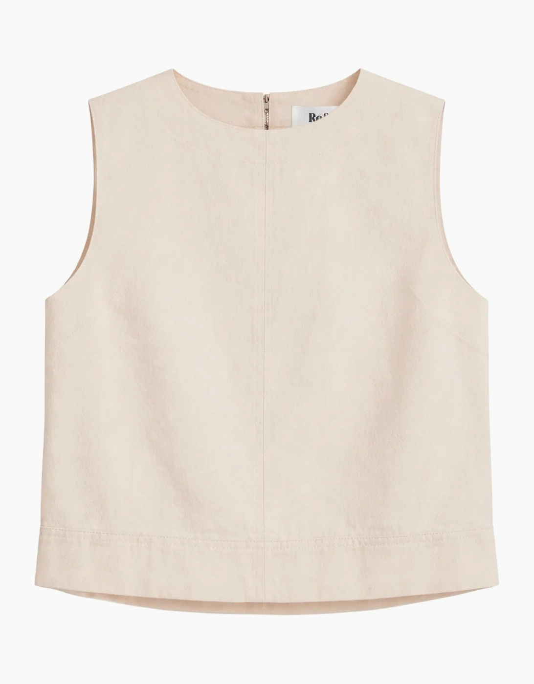 Ecru Cotton Twill Shell Top