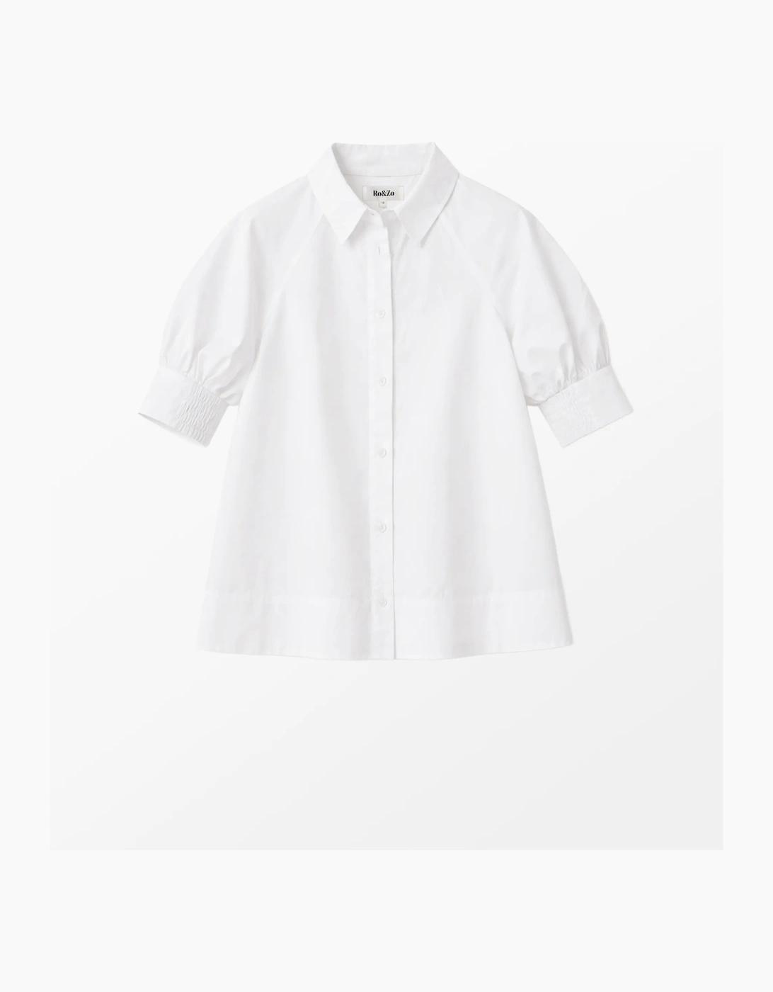 White Cotton Poplin Short Sleeve Shirt