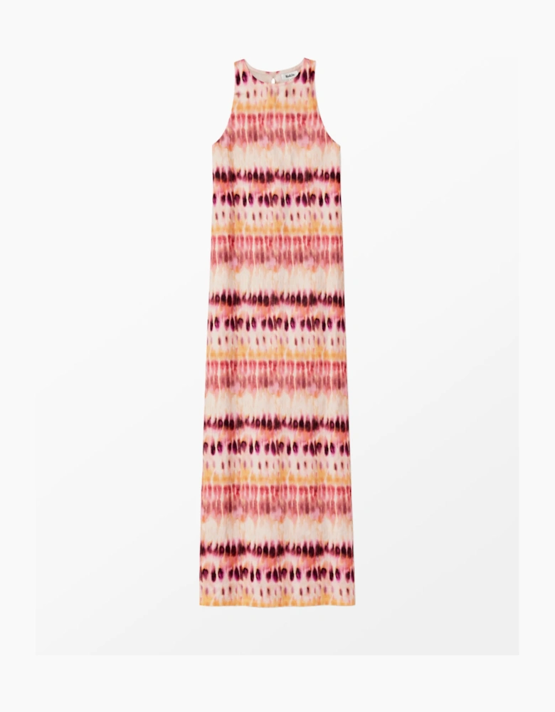 Pink Tie Dye Print Dress