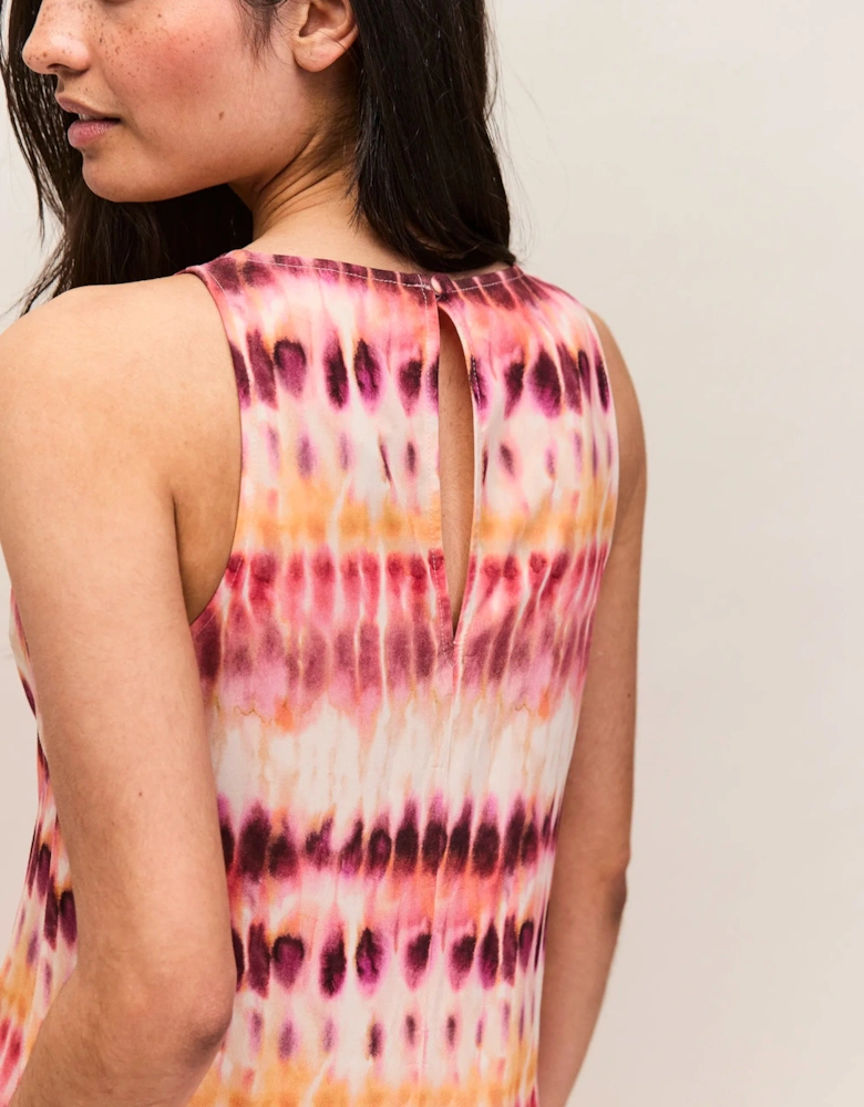 Pink Tie Dye Print Dress