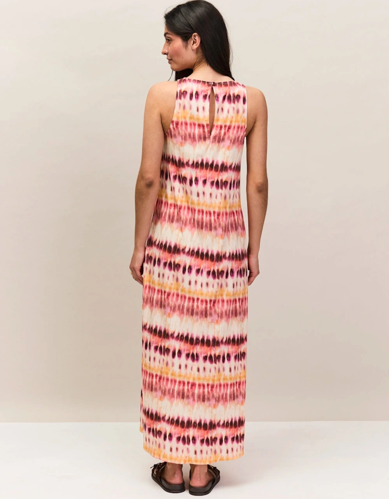 Pink Tie Dye Print Dress