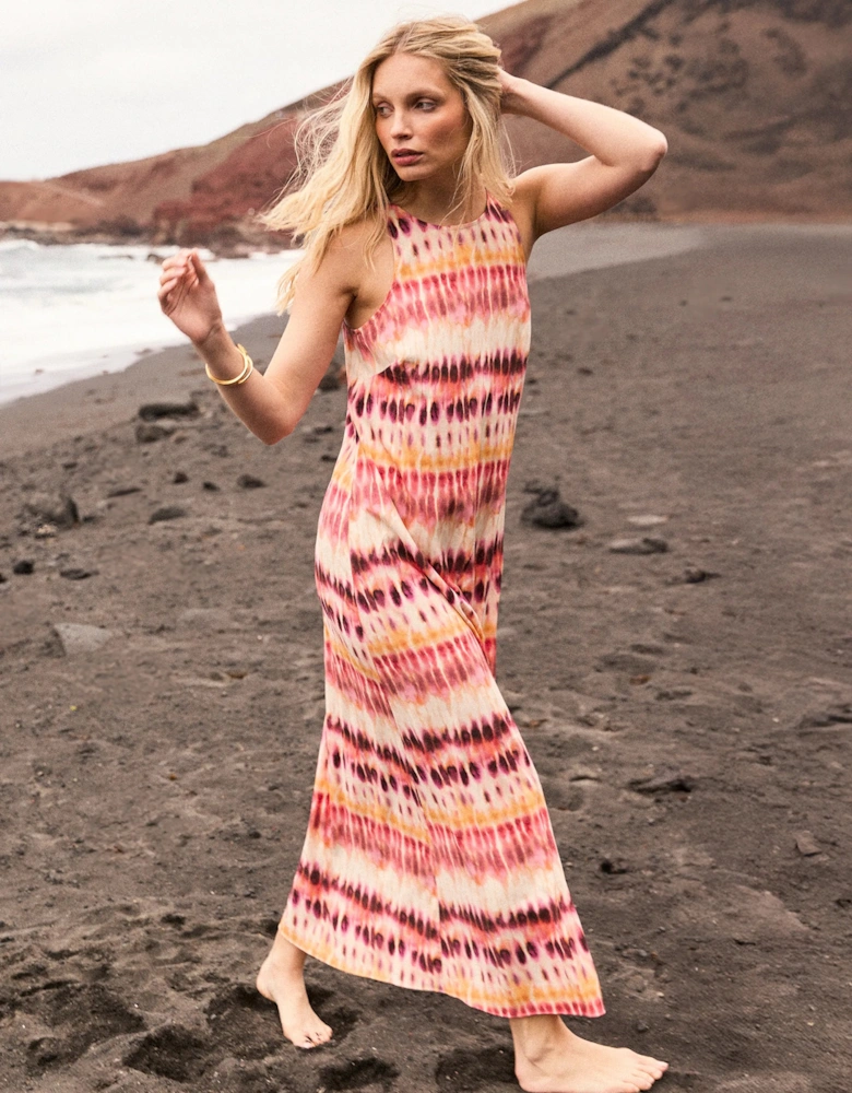 Pink Tie Dye Print Dress