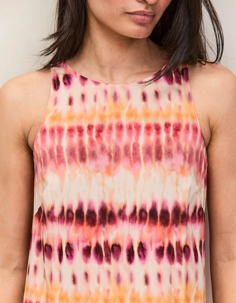 Pink Tie Dye Print Dress