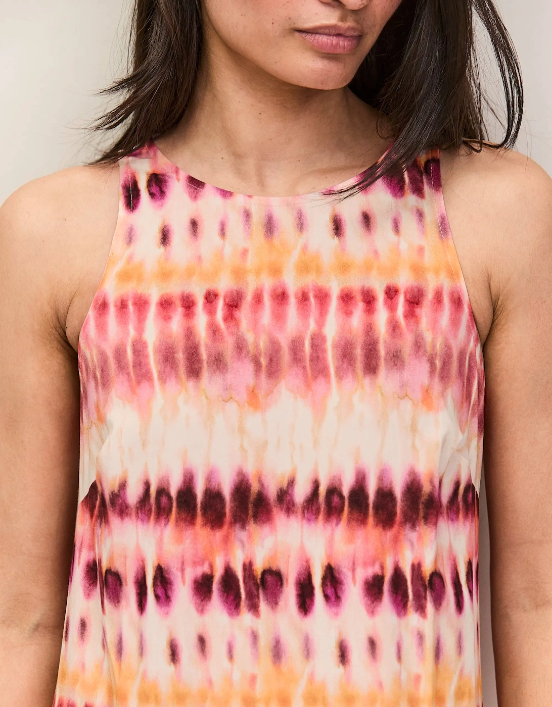 Pink Tie Dye Print Dress