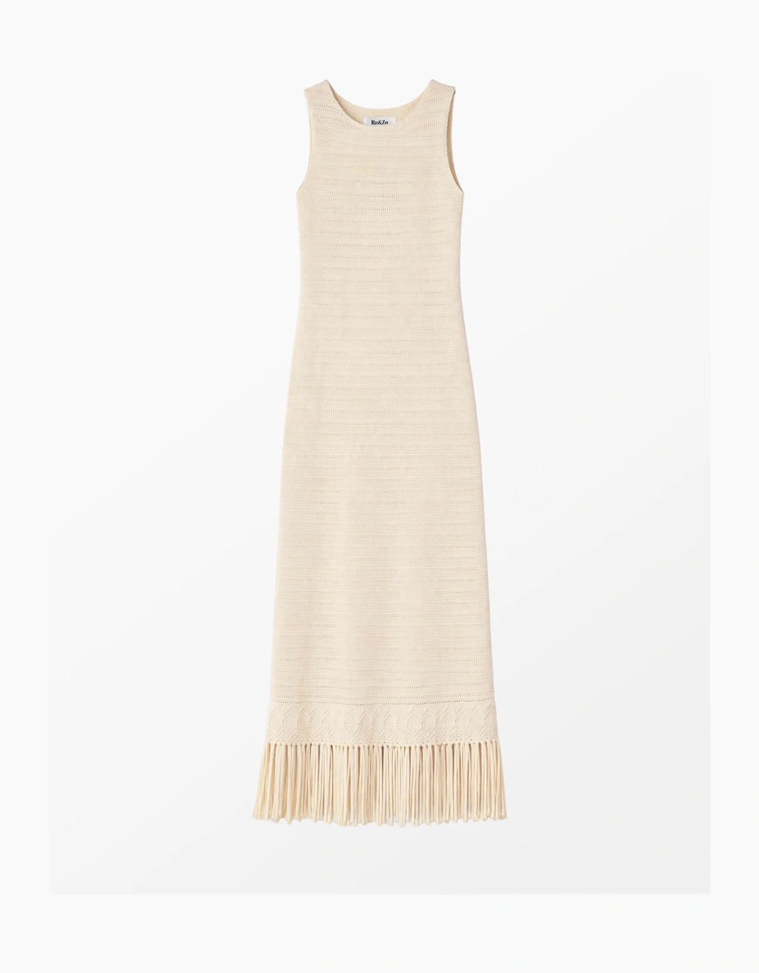 Petite Cream Knit Fringe Hem Dress, 9 of 8