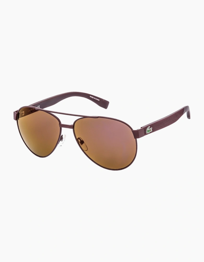 Lacoste Matte Red Framed Brown Lensed Sunglasses