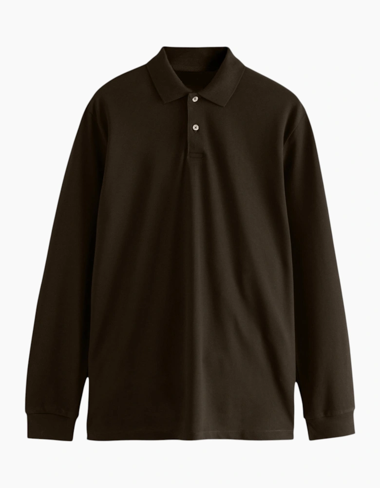 Mens Polo Shirts  Long Sleeve Cotton Stretch Regular Fit Casual Solid T-Shirt