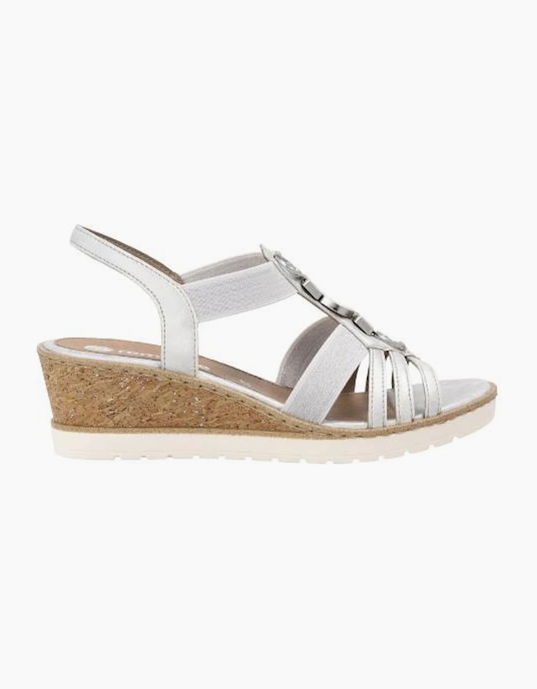 Remonte ladies sandals R6264-92 in silver/platinum