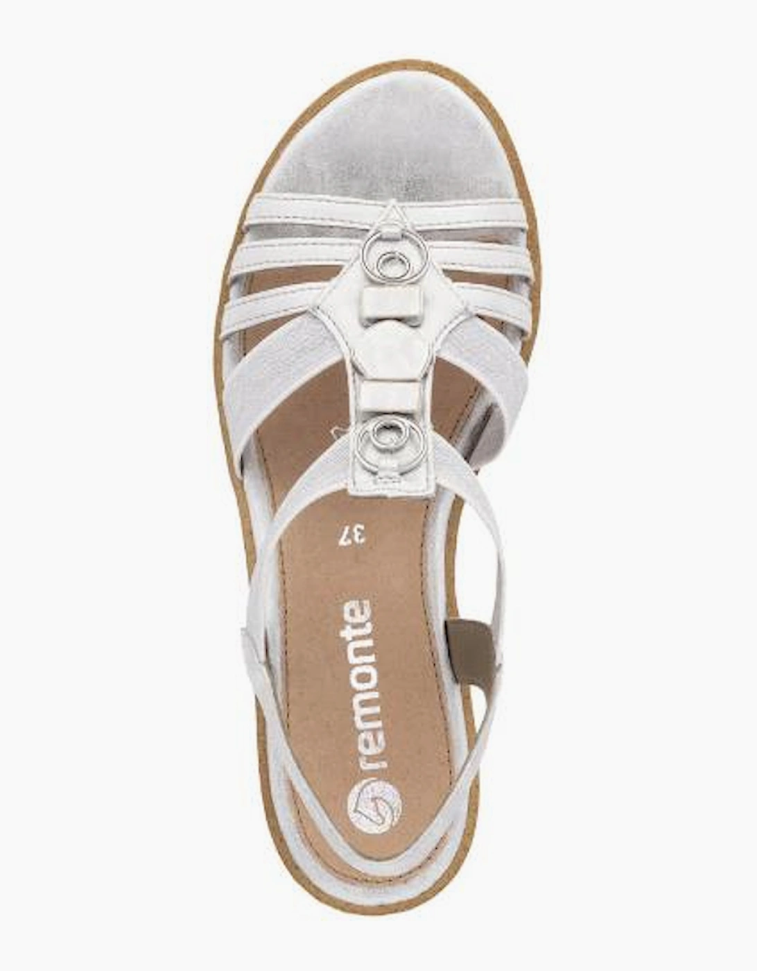 Remonte ladies sandals R6264-92 in silver/platinum