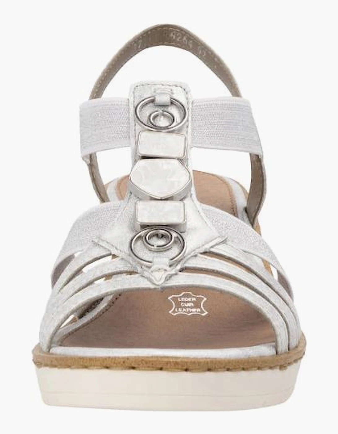 Remonte ladies sandals R6264-92 in silver/platinum