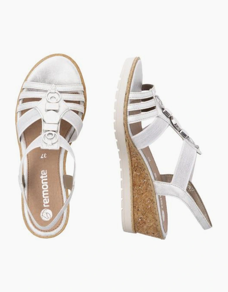 Remonte ladies sandals R6264-92 in silver/platinum