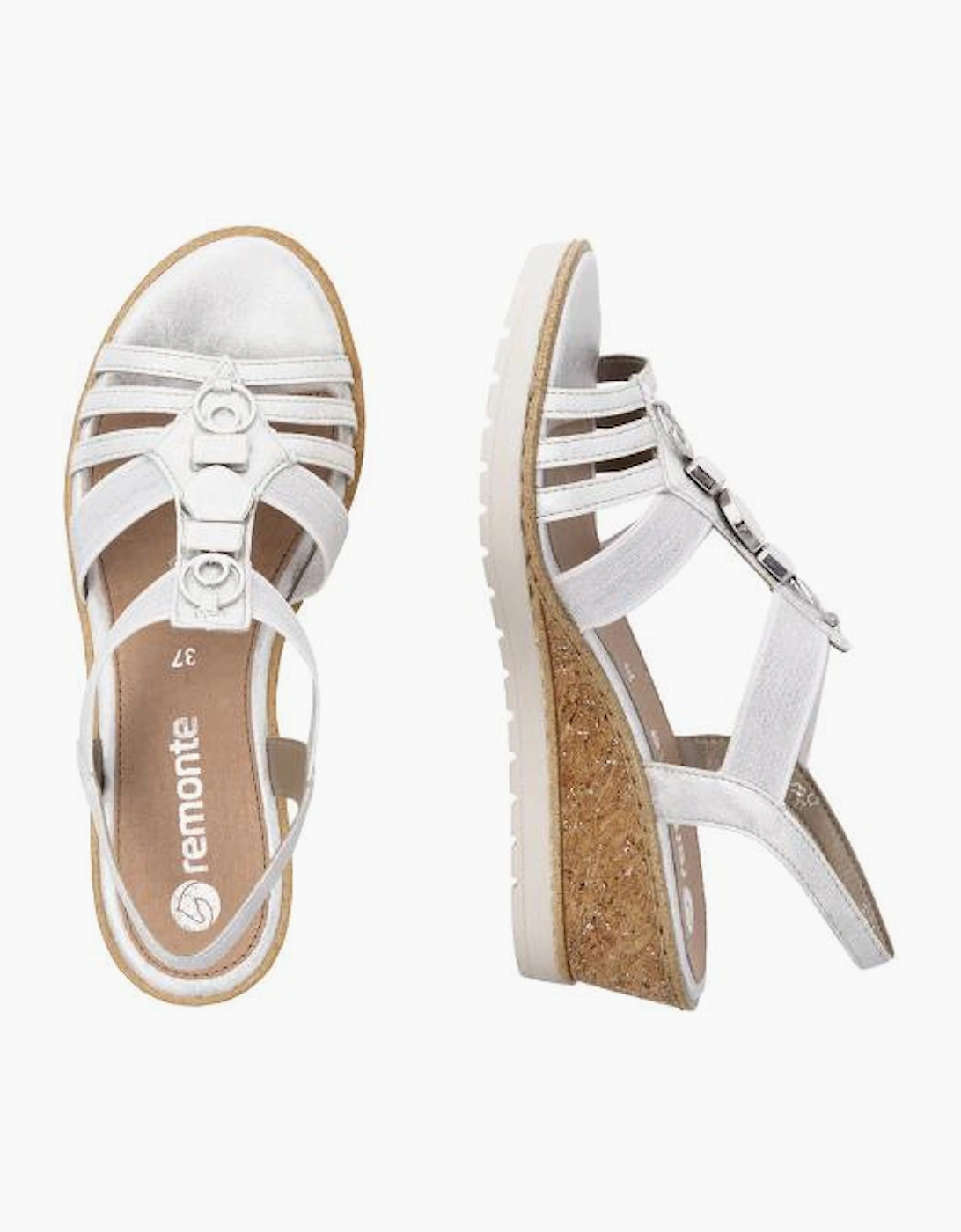 Remonte ladies sandals R6264-92 in silver/platinum