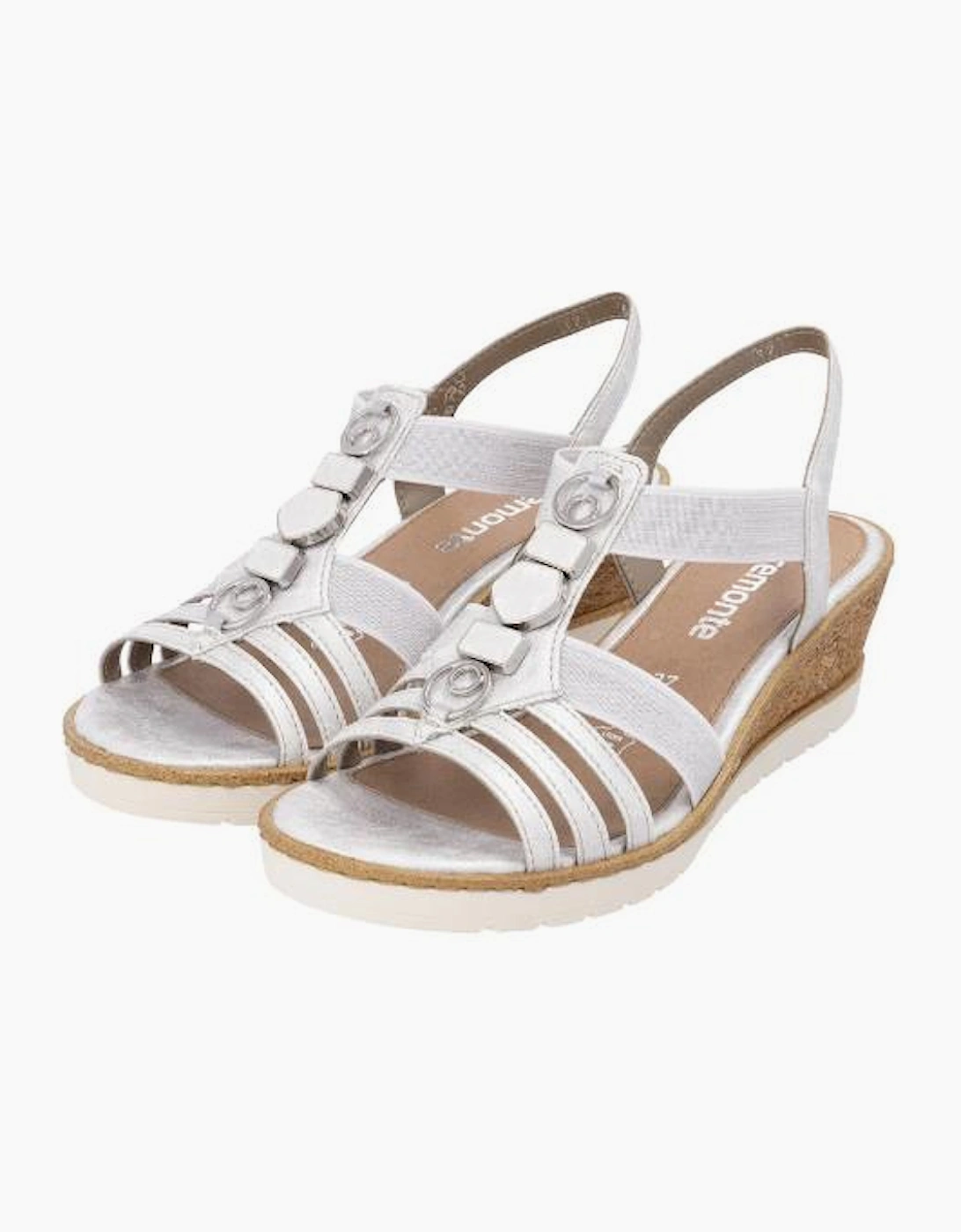 Remonte ladies sandals R6264-92 in silver/platinum