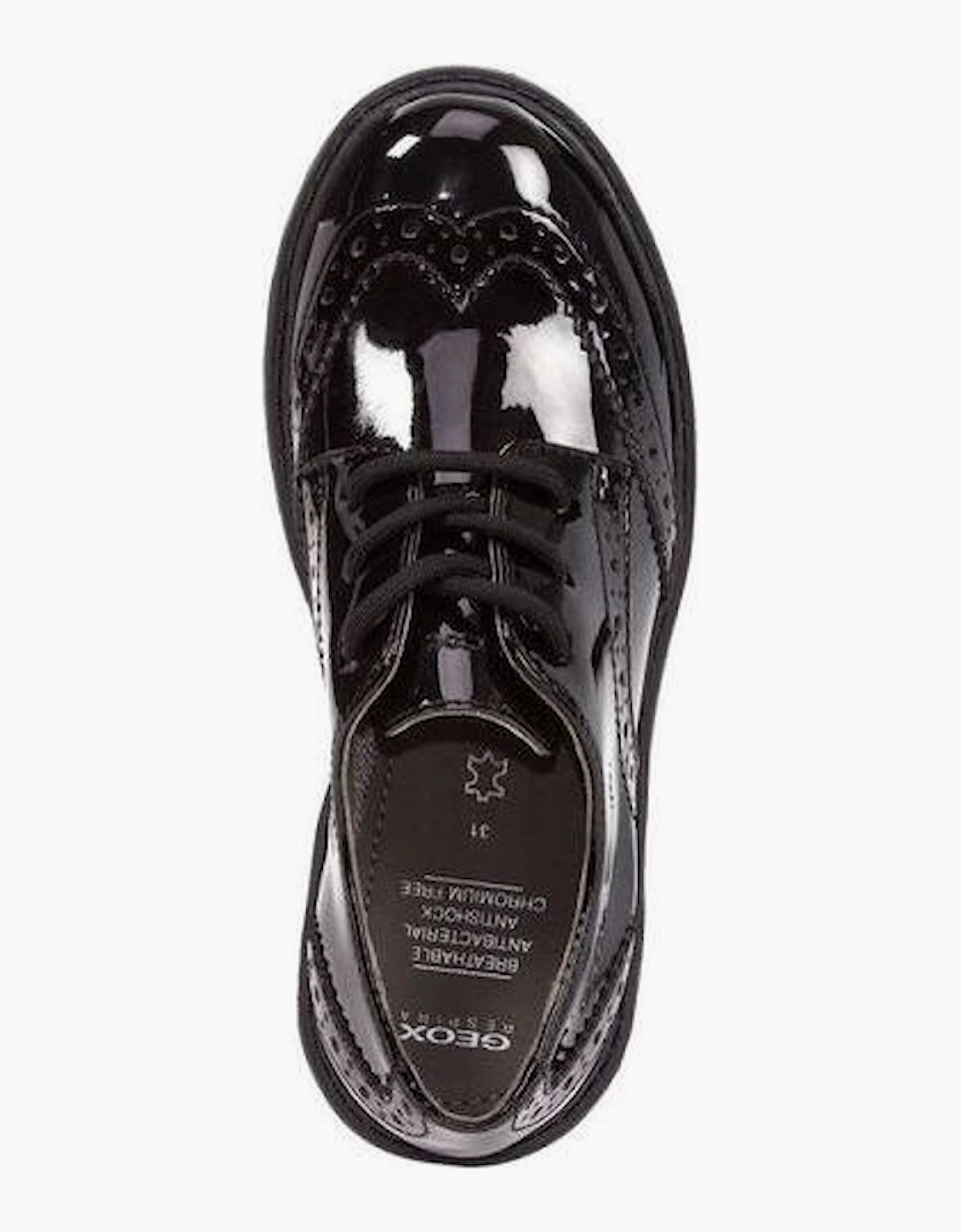 Geox J6420n School Shoes Casey black patent