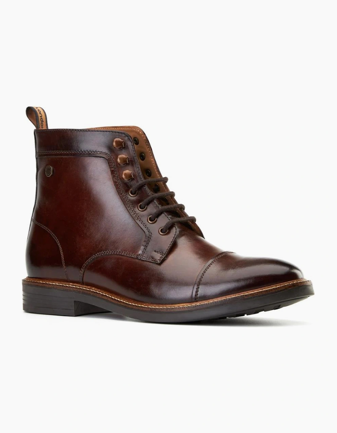 Base London Plymouth Mens Toe Cap Boot in brown