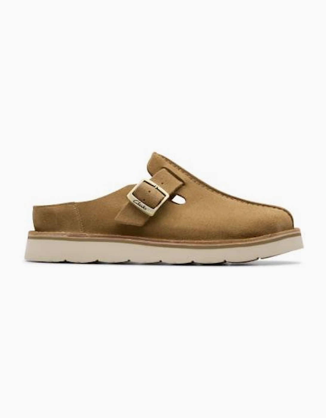 Clarks Solsbury Mule in Dark Sand suede