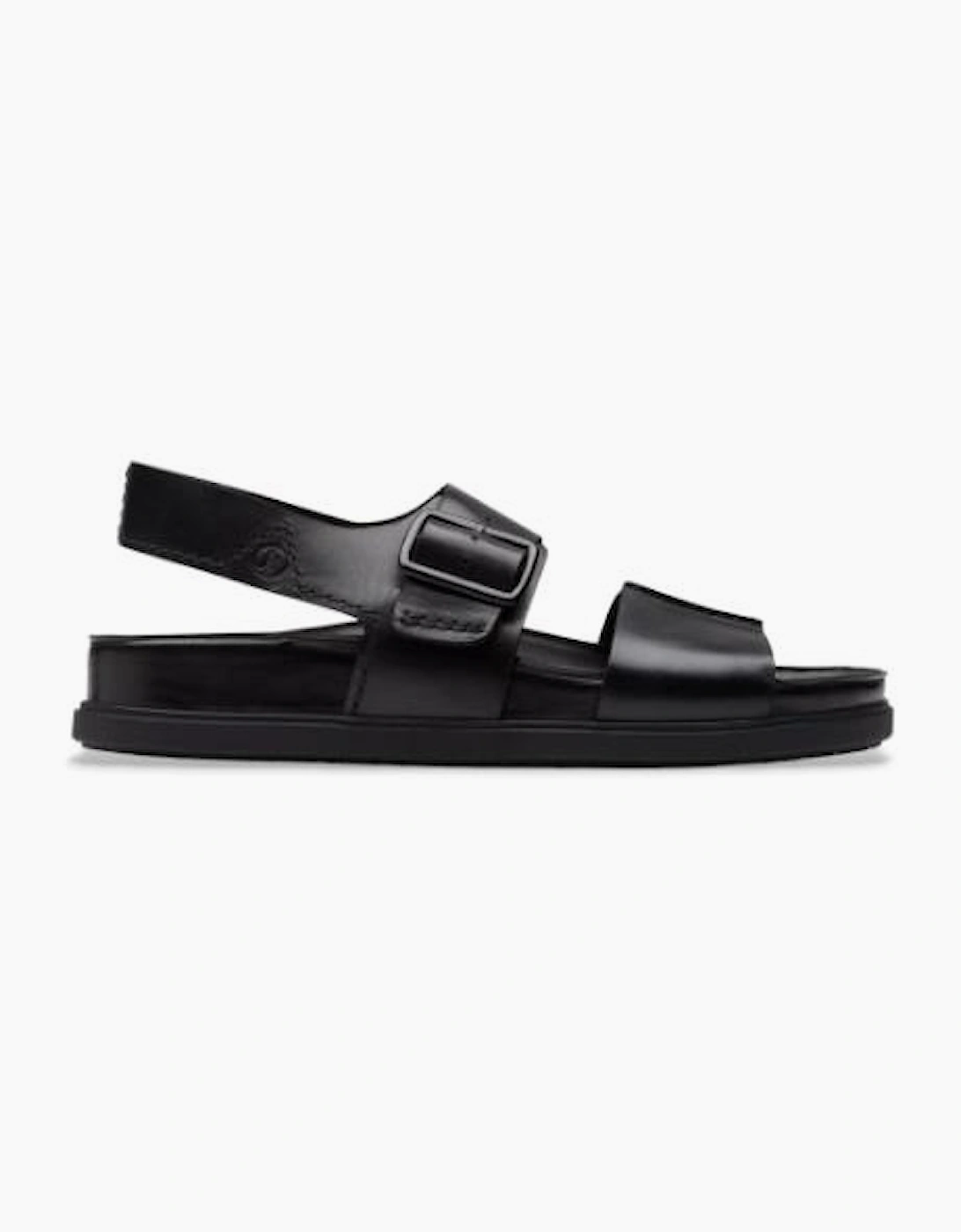 Clarks Torford Strap in Black leather