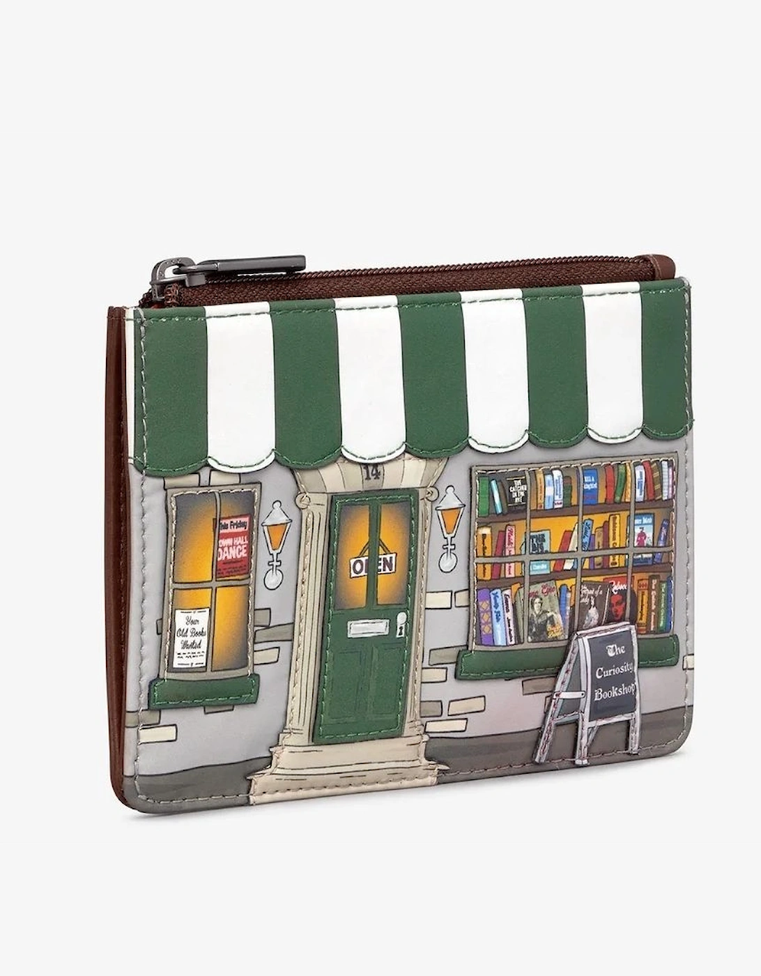 Yoshi Curiosity Bookshop Zip Top Purse Y1321 Brown