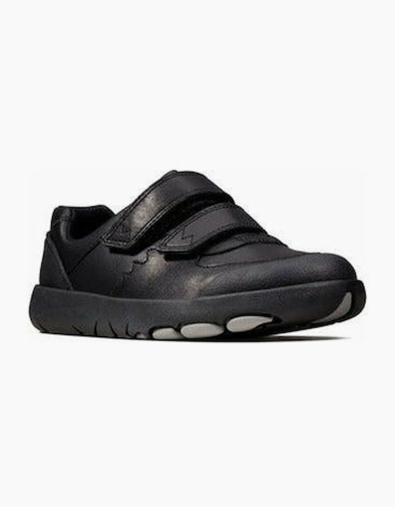Clarks Rex Pace Kid Black Leather