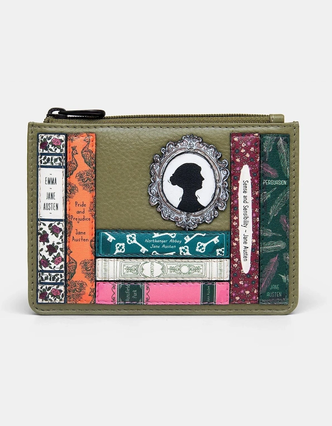 Yoshi Jane Austen Bookworm Zip Top Purse Olive Y1321