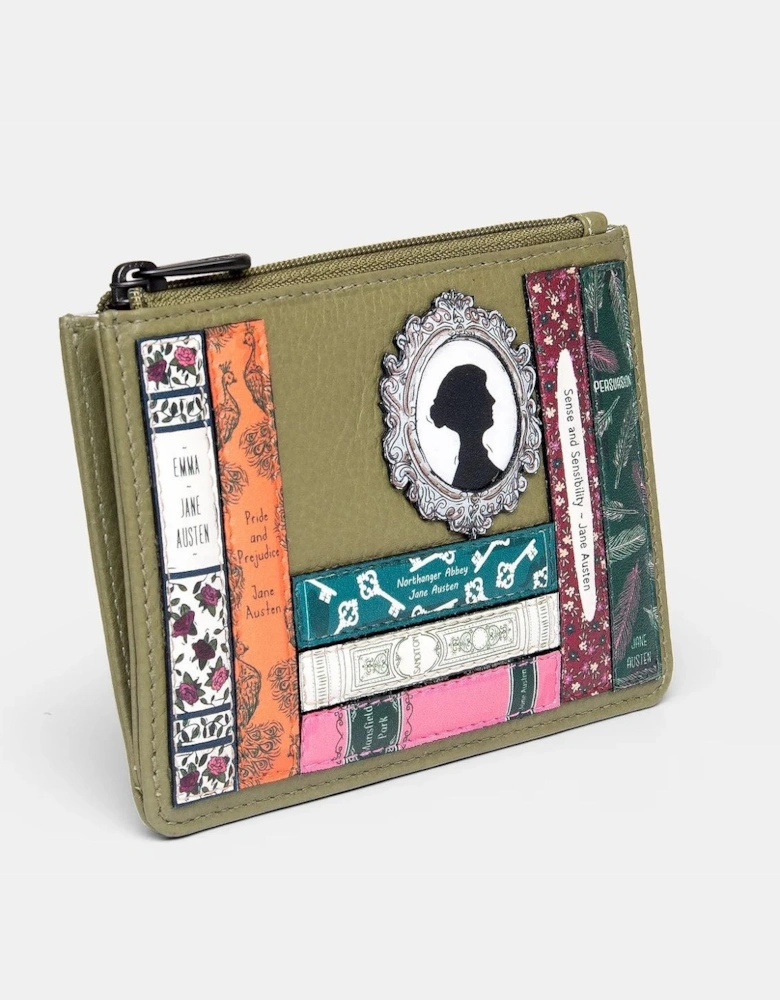 Yoshi Jane Austen Bookworm Zip Top Purse Olive Y1321