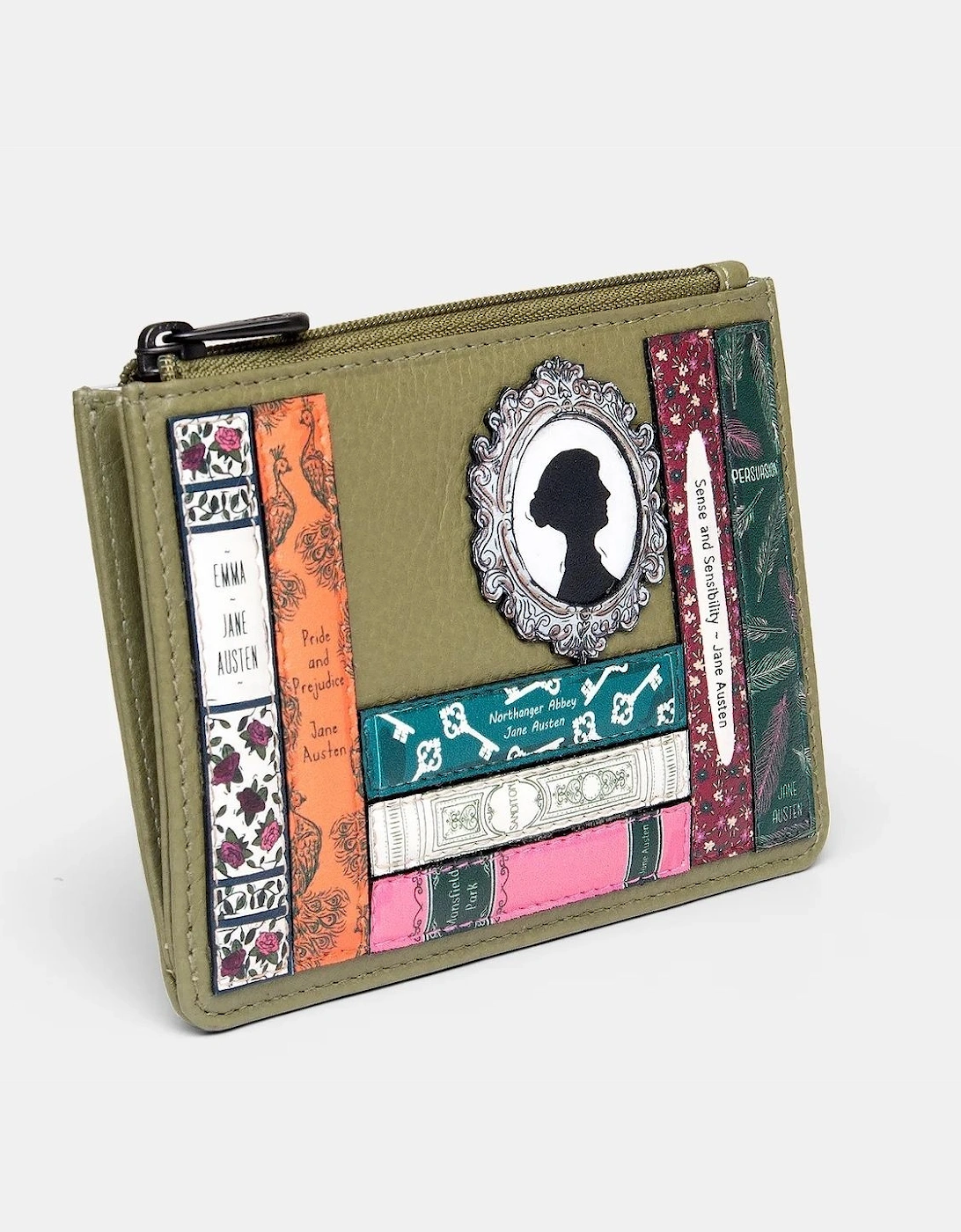 Yoshi Jane Austen Bookworm Zip Top Purse Olive Y1321, 4 of 3