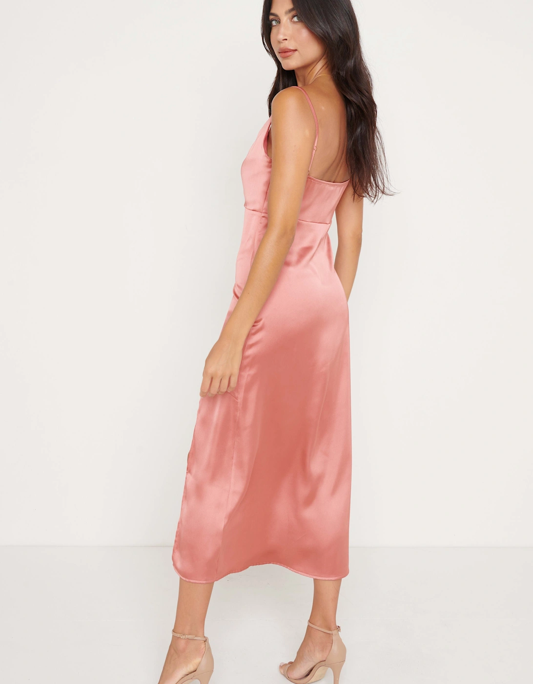 Keisha Asymmetric Midaxi Dress - Brandy