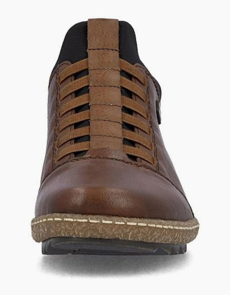Rieker Shoe L7562-22 chestnut slip on waterproof shoe