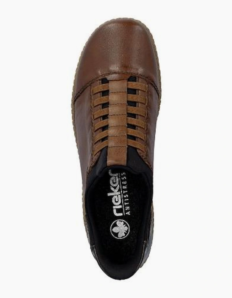 Rieker Shoe L7562-22 chestnut slip on waterproof shoe
