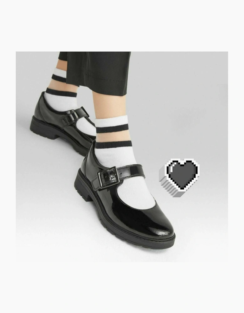Clarks Loxham Walk Youth Black Patent