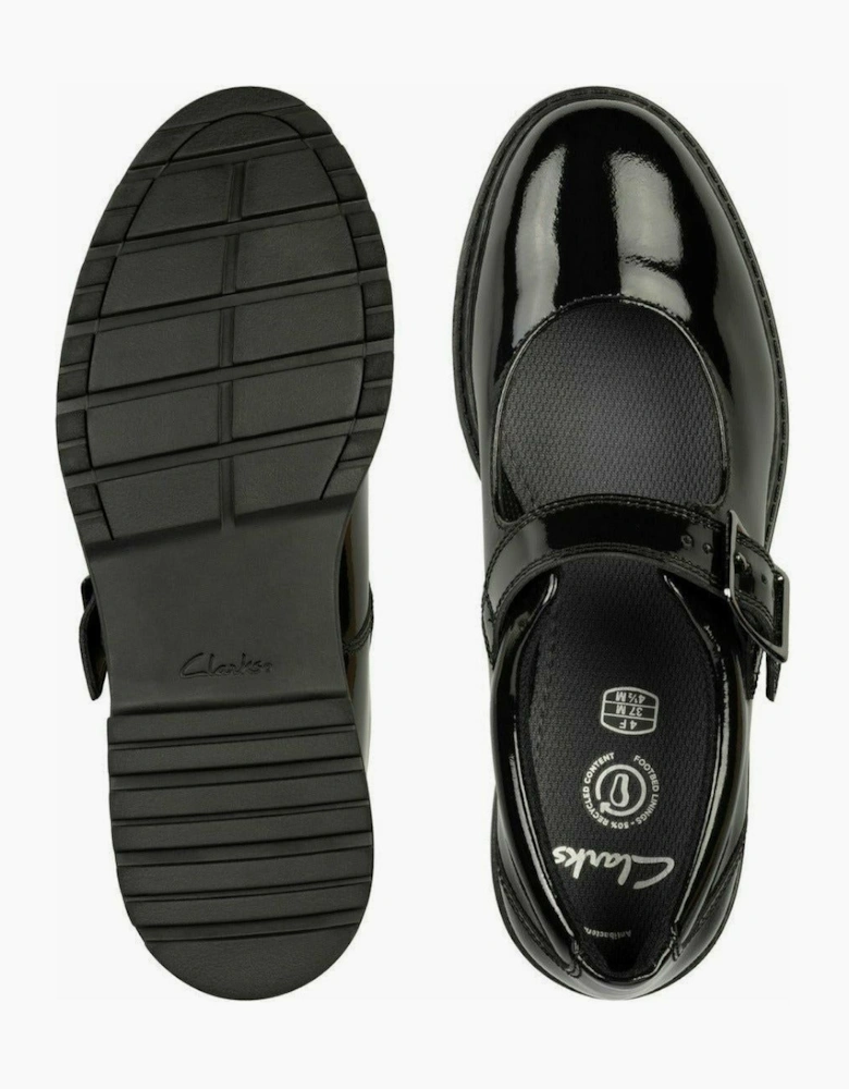Clarks Loxham Walk Youth Black Patent