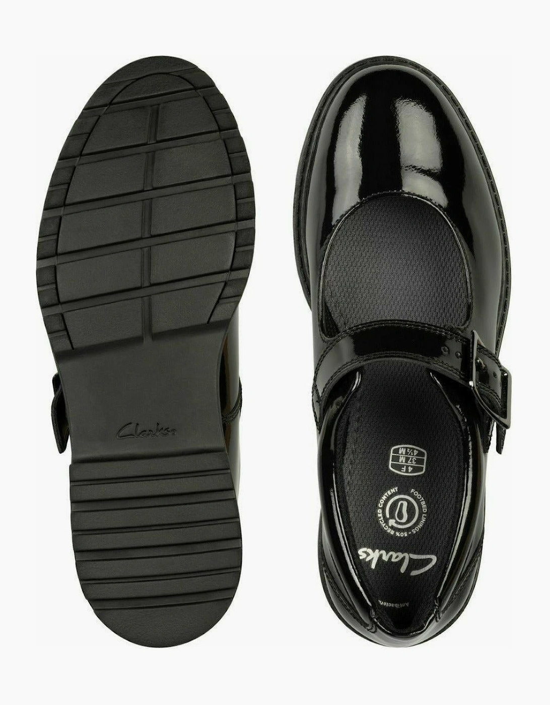 Clarks Loxham Walk Youth Black Patent