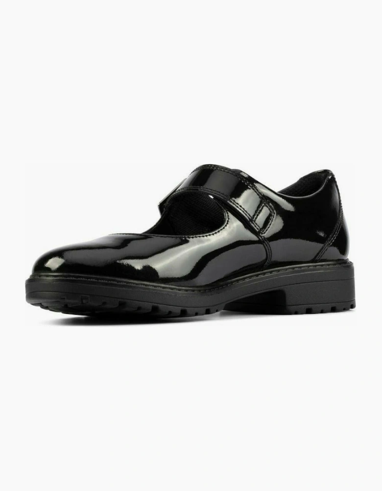 Clarks Loxham Walk Youth Black Patent