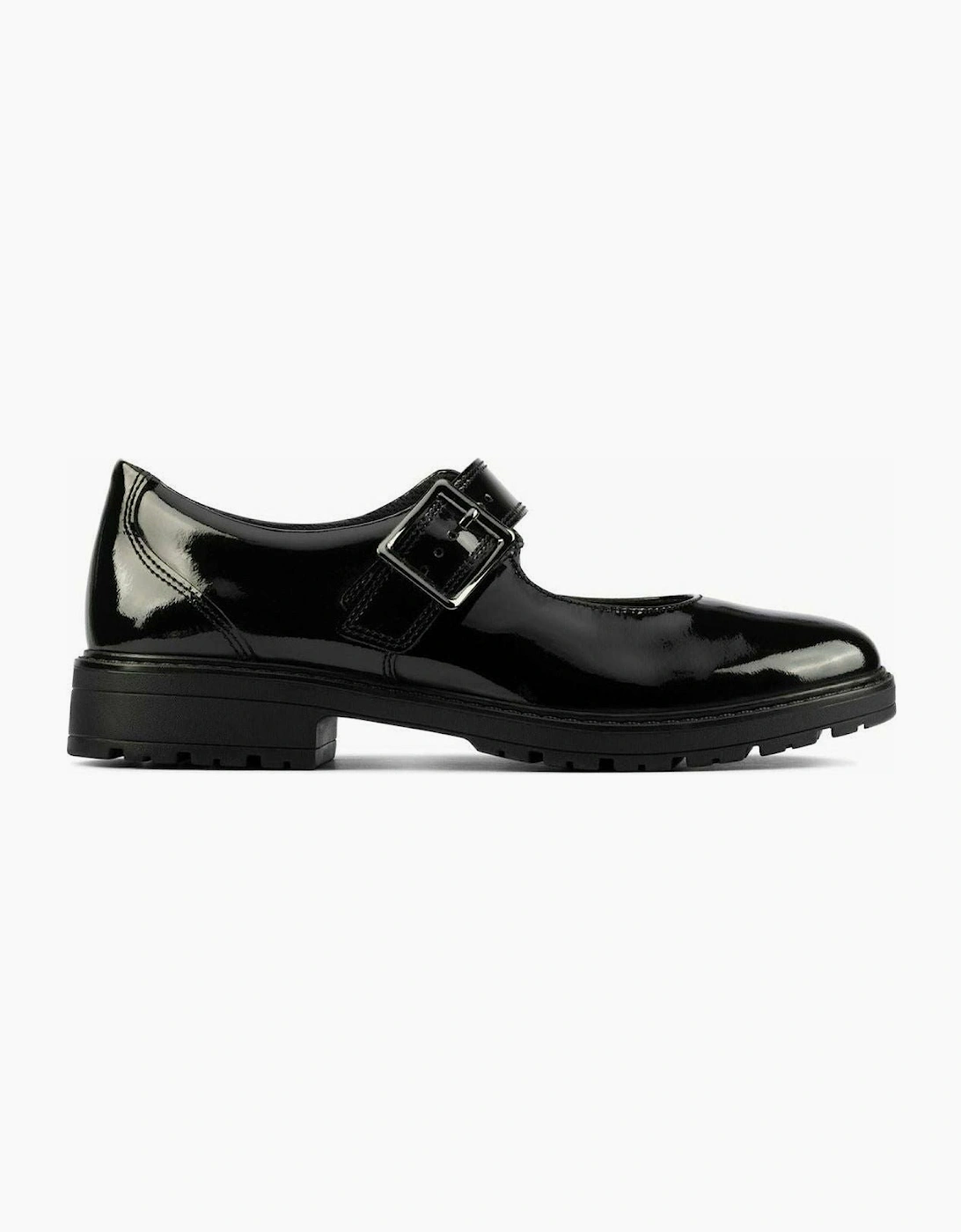 Clarks Loxham Walk Youth Black Patent