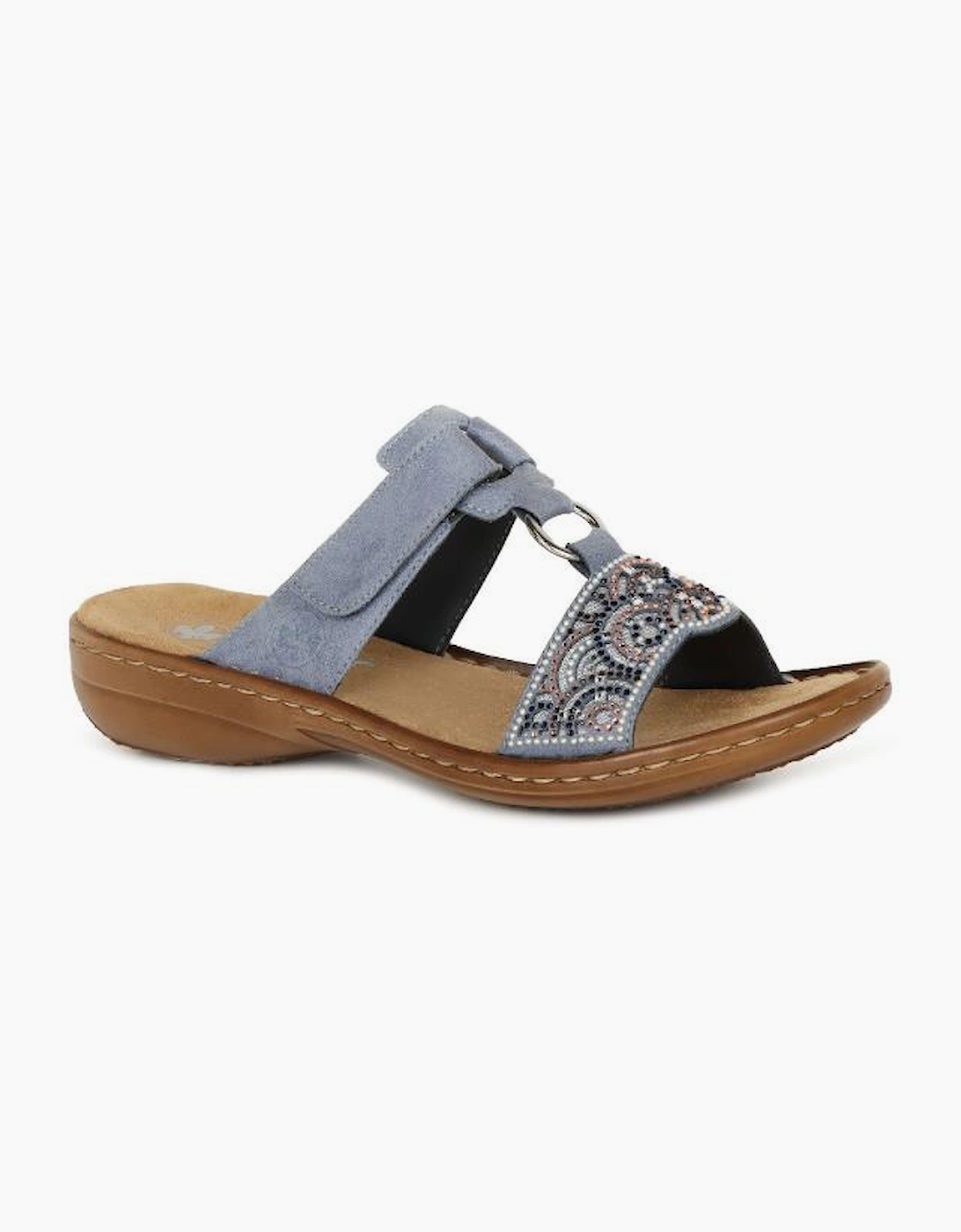 Rieker Women's Mule Sandal Blue  608K2-12, 2 of 1