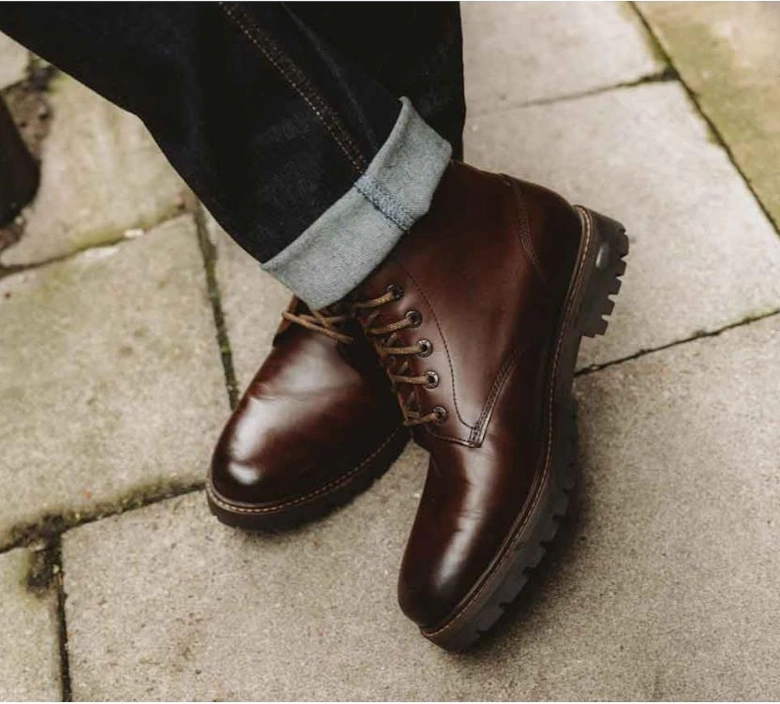 Base London Nickel Mens Combat boots in brown